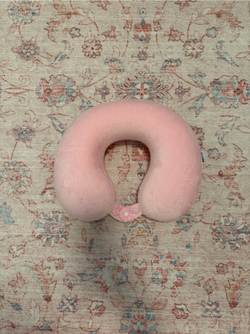 Plush U-Shaped Travel Neck Pillow - Pink